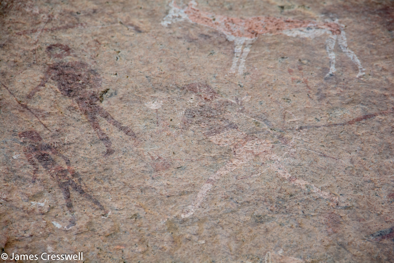 The 'White Lady' a 2000 year old rock painting that is actually a man - a shaman, Brandberg, Namibia.