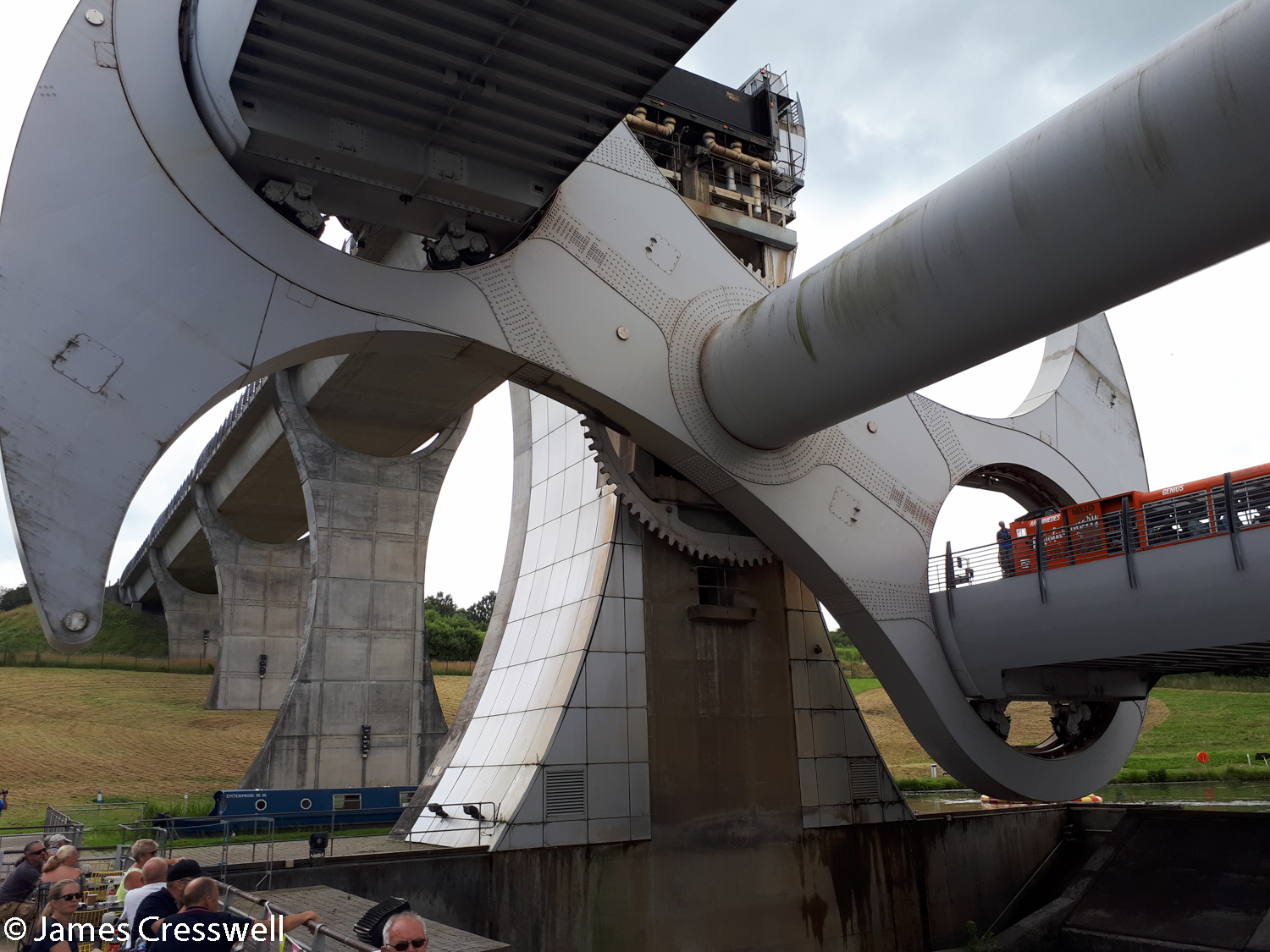 The Falkirk Wheel boat lift - lifts boats from one canal level to another